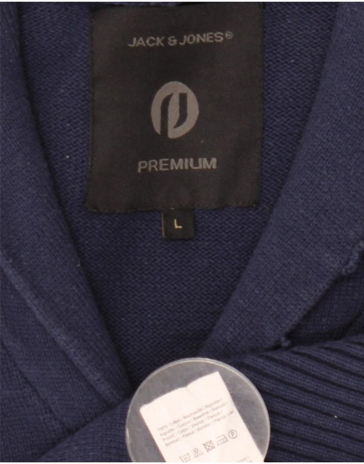 Pulover cardigan pentru bărbați Jack & Jones, mare, bleumarin, bumbac