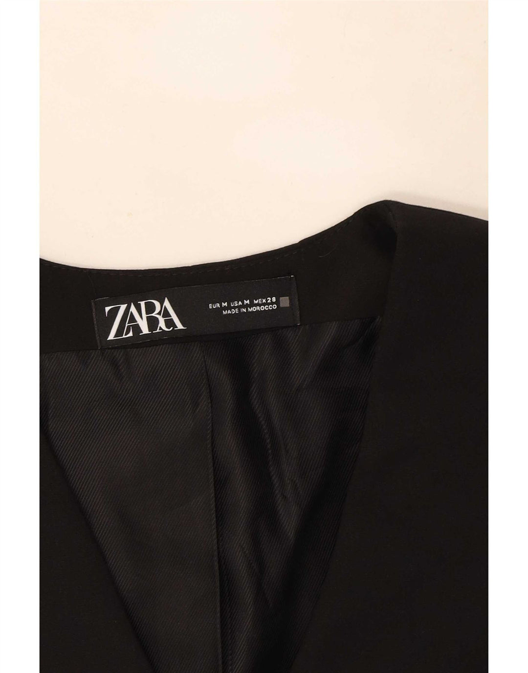 Vestă Crop pentru Damă Zara UK 14 Poliester Negru Mediu