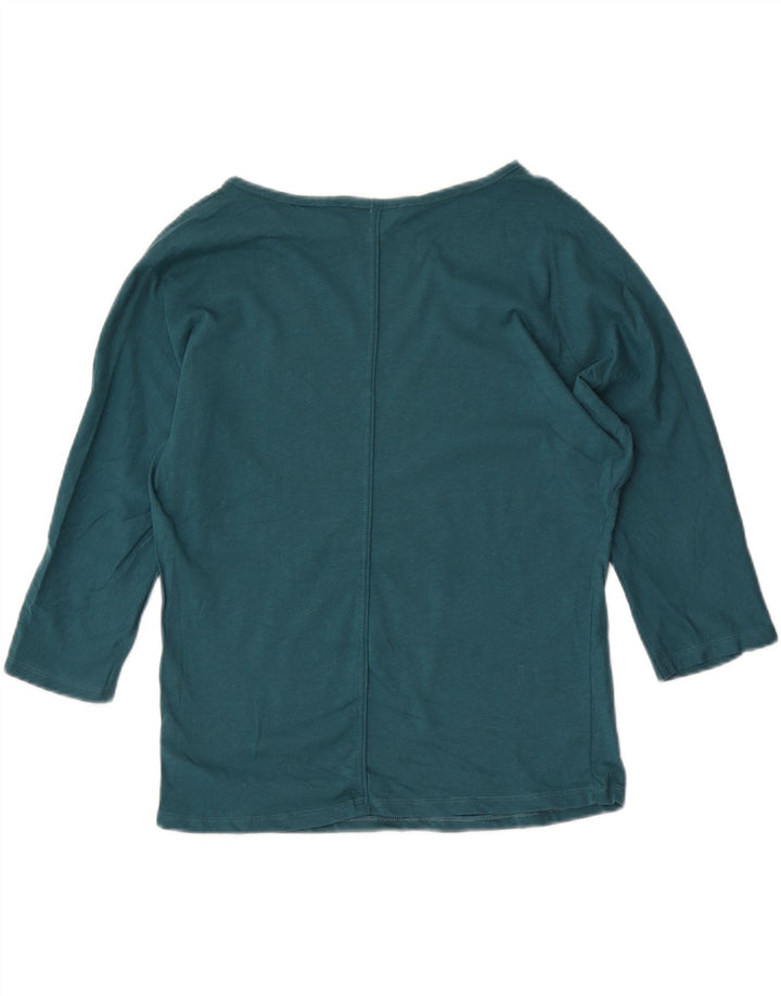 Top femei Oasis cu mâneci 3/4 UK 10 mic verde bumbac
