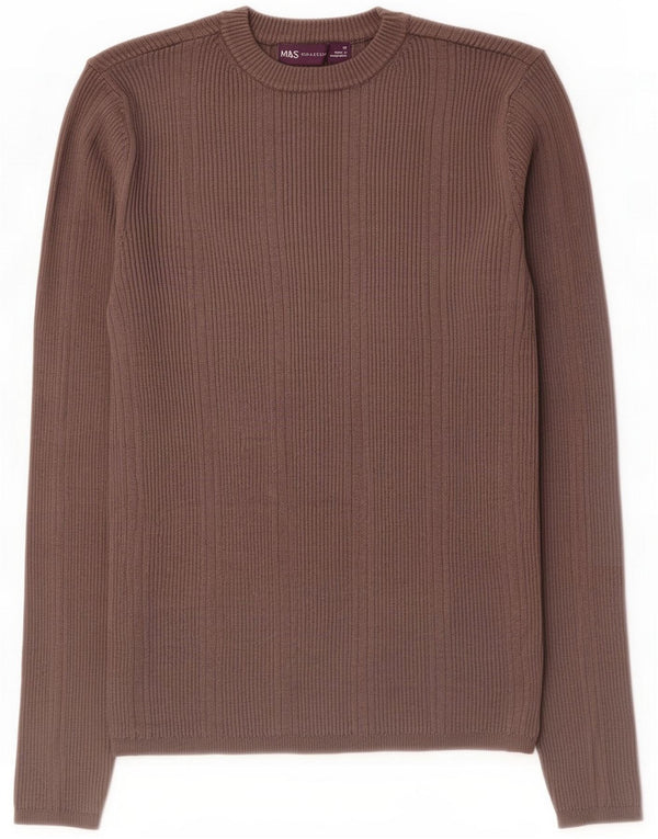 Marks & Spencer Pulover cu gât roșu pentru femei UK 12 Medium Khaki Viscose