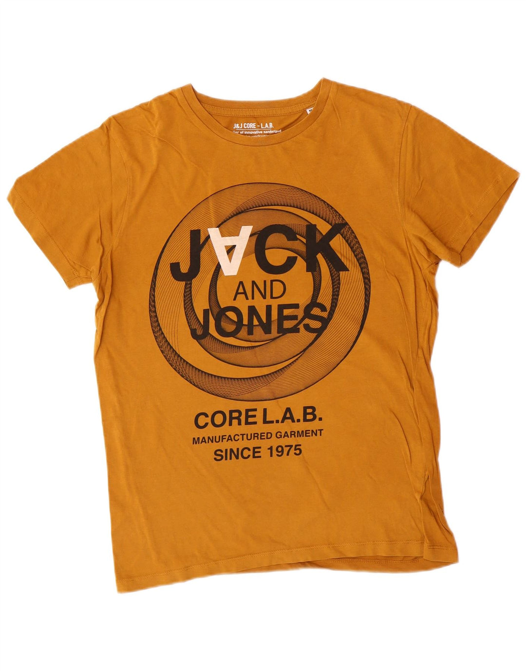 JACK & JONES Tricou grafic pentru bărbați Top din bumbac galben mediu