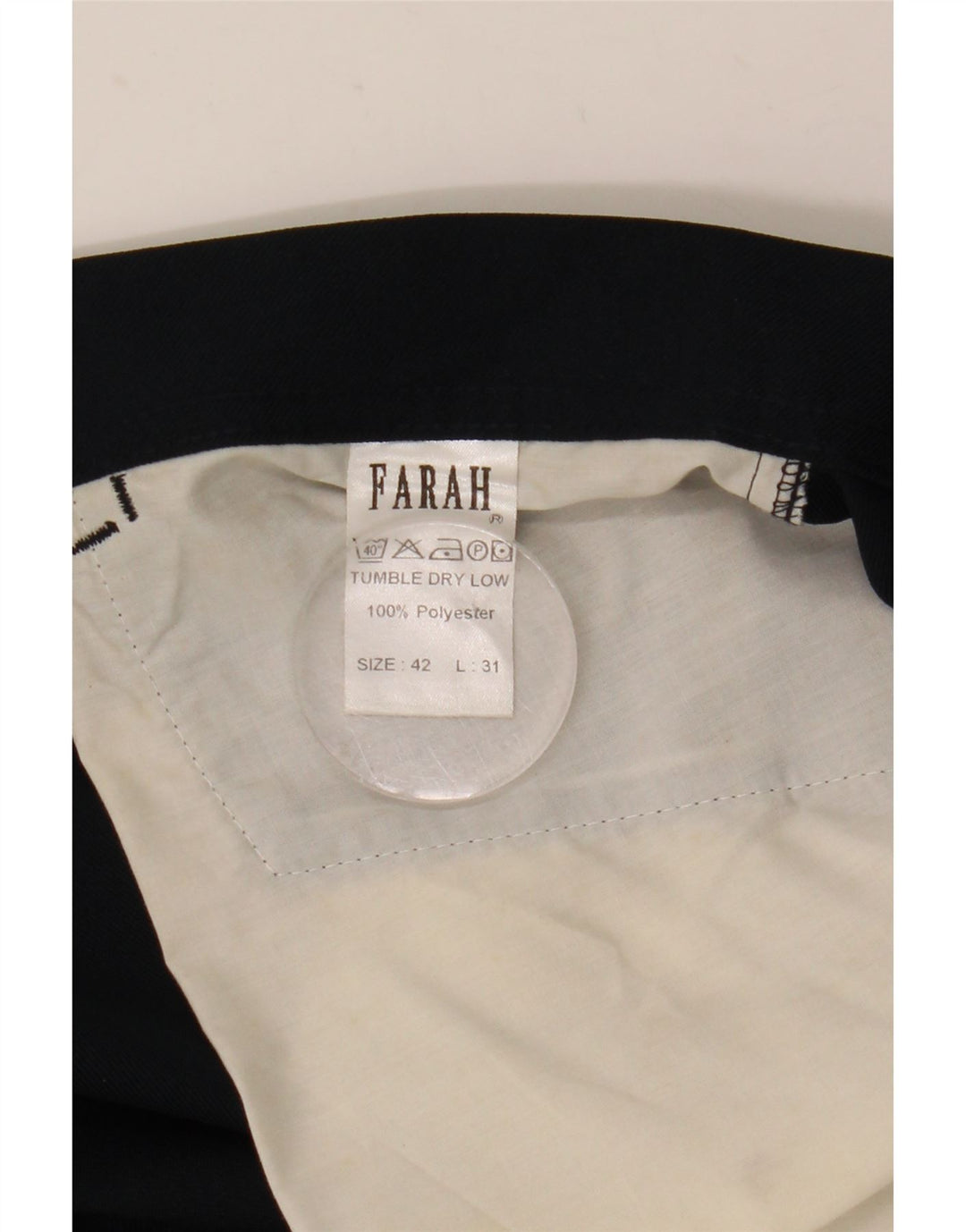 Pantaloni casual drepti pentru bărbați Farah L42 L31 Poliester bleumarin