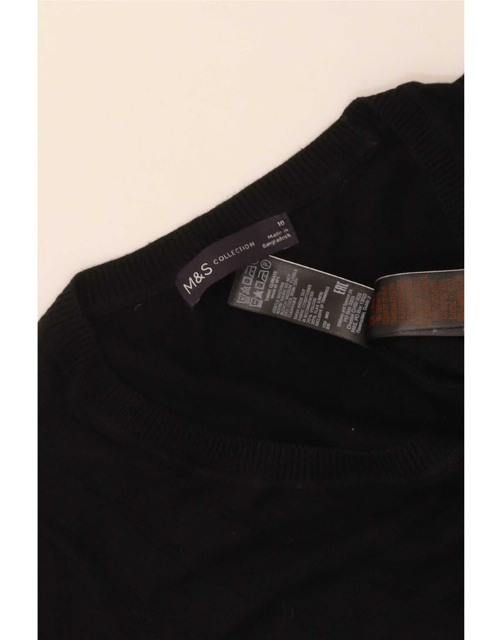 Pulover pentru femei Marks & Spencer cu gât cu barca UK 10 Mic Negru