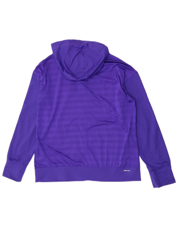 Pulover Adidas Climacool cu fermoar pentru femei Marea Britanie 20/22 XL Mov cu dungi