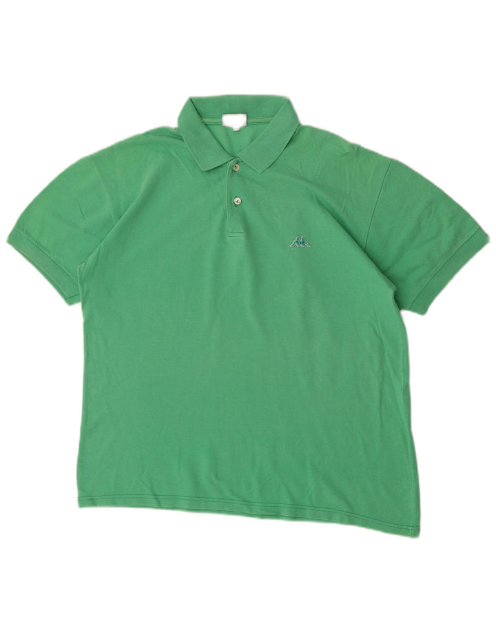 Tricou polo pentru bărbați Kappa, bumbac verde mediu