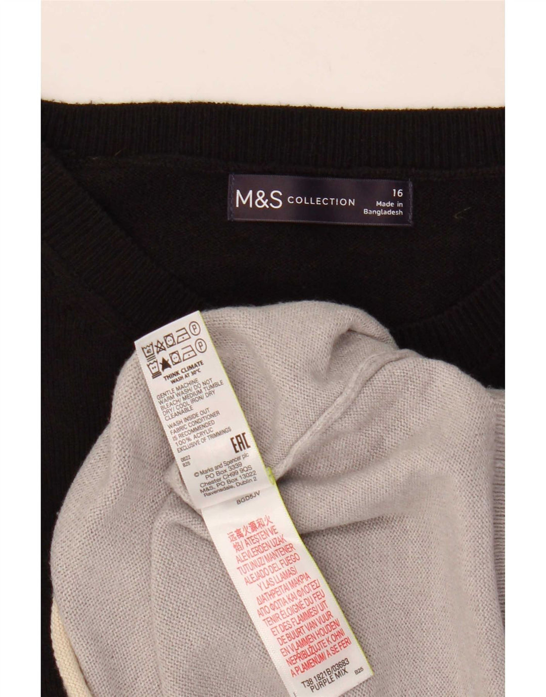 Pulover pentru femei Marks & Spencer cu gât cu barca UK 16 mare, multicolor