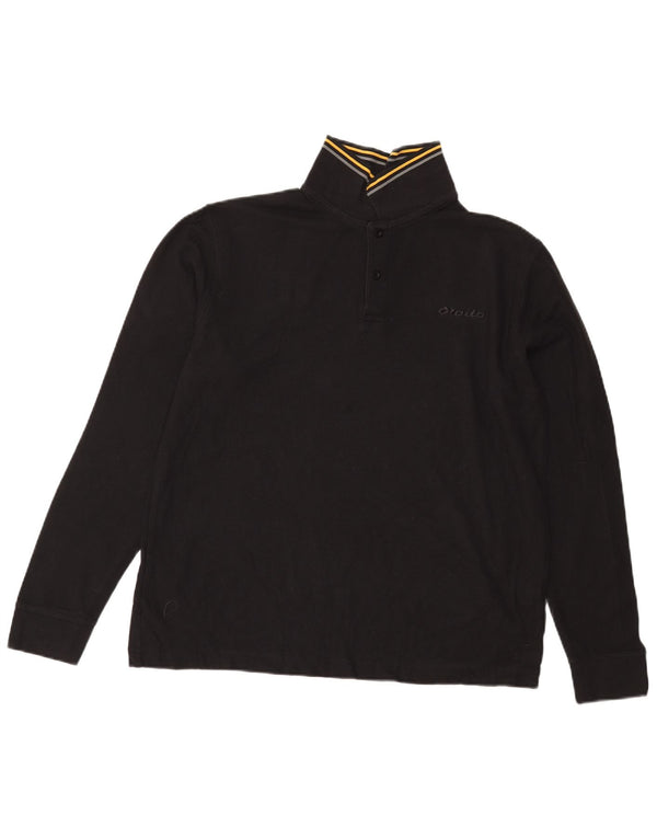 Tricou polo pentru bărbați Lotto cu mânecă lungă, mare, negru