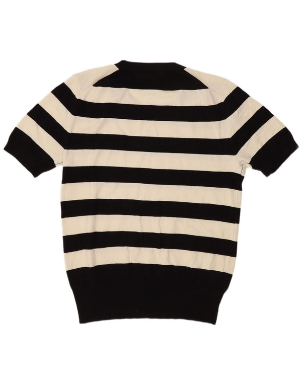 Pulover pentru femei Zara cu mânecă scurtă cu decolteu triplu, UK 18 XL, cu dungi negre