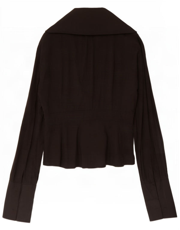 Bluză cu mânecă lungă pentru femei Karen Millen Top UK 10 Poliester negru mic