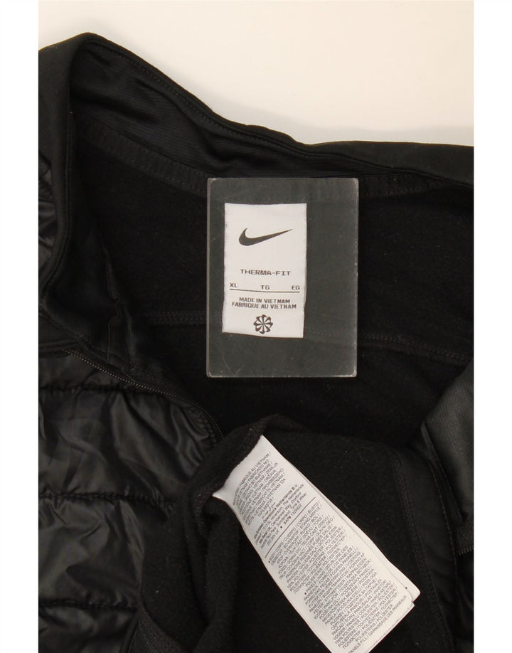 Hanorac pentru bărbați NIKE Dri Fit, cu fermoar și gât, XL, poliester negru