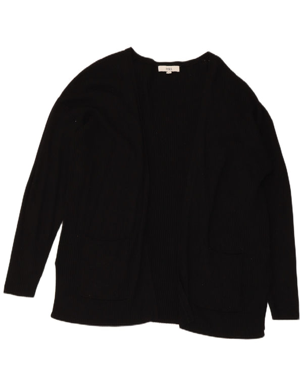Pulover cardigan deschis pentru femei Marks & Spencer UK 16 Viscoză mare neagră