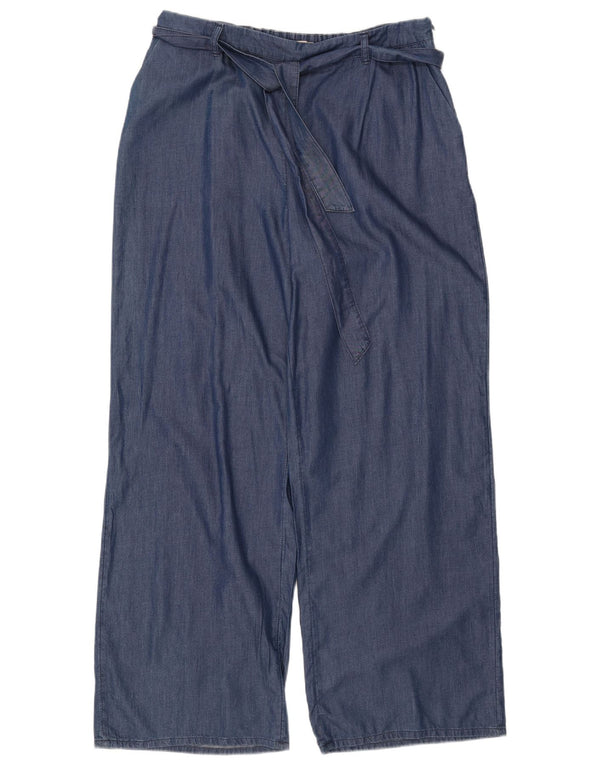 Phase Eight Pantaloni largi pentru femei cu talie înaltă UK 16 Large W36 L31 Blue