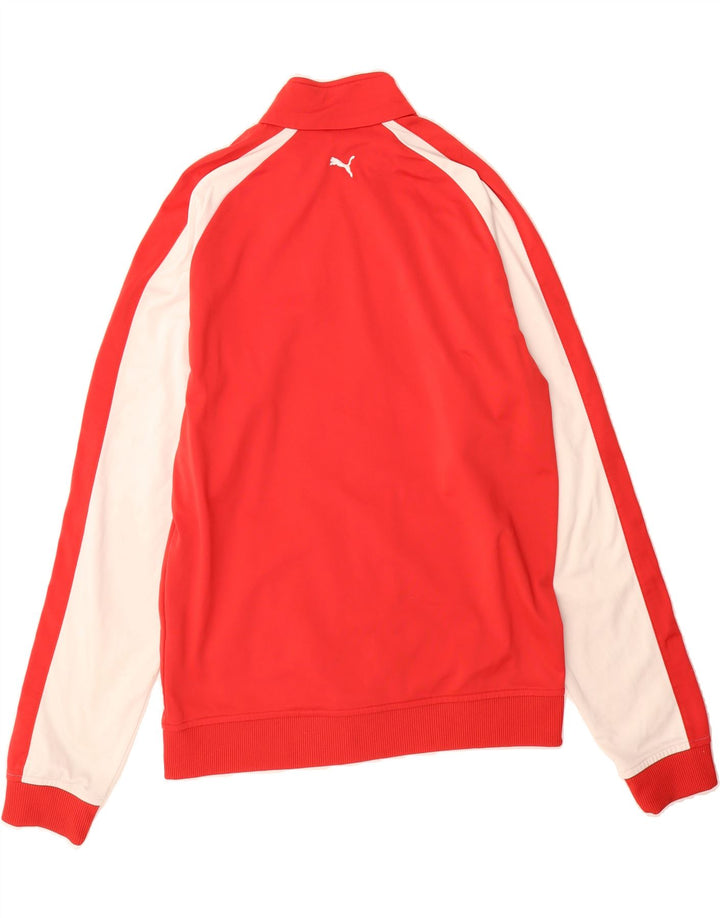 PUMA Boys Tracksuit Top Jacket 15-16 Years Red Colourblock Polyester Vintage Puma and Second-Hand Puma from Messina Hembry 