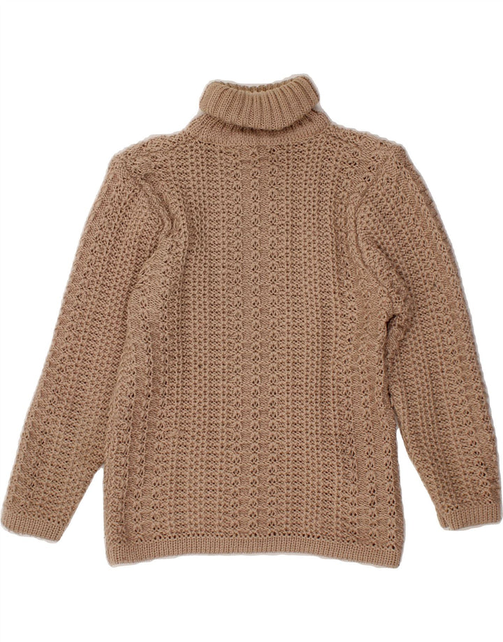 VINTAGE Womens Roll Neck Jumper Sweater UK 10 Small Brown Vintage Vintage and Second-Hand Vintage from Messina Hembry 