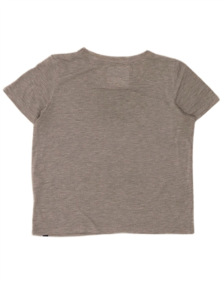SUPERDRY Womens Heritage Graphic T-Shirt Top UK 10 Small Grey Polyester