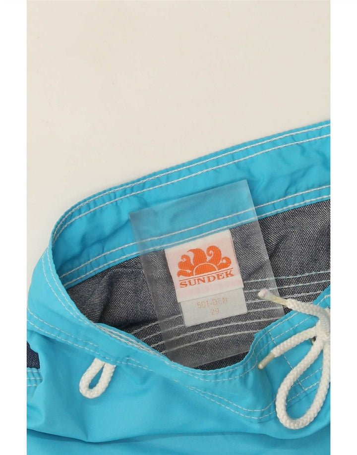 Sundek Pantaloni scurți de înot pentru bărbați Mici, albastru, nailon color bloc