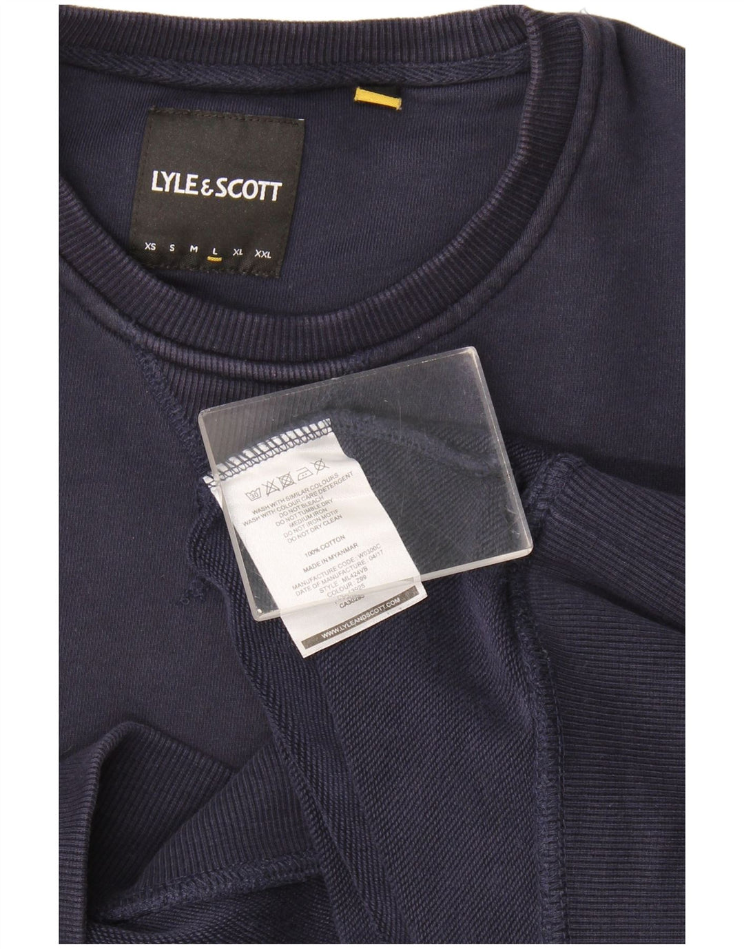 Hanorac pentru bărbați Lyle & Scott Pulover mare din bumbac bleumarin