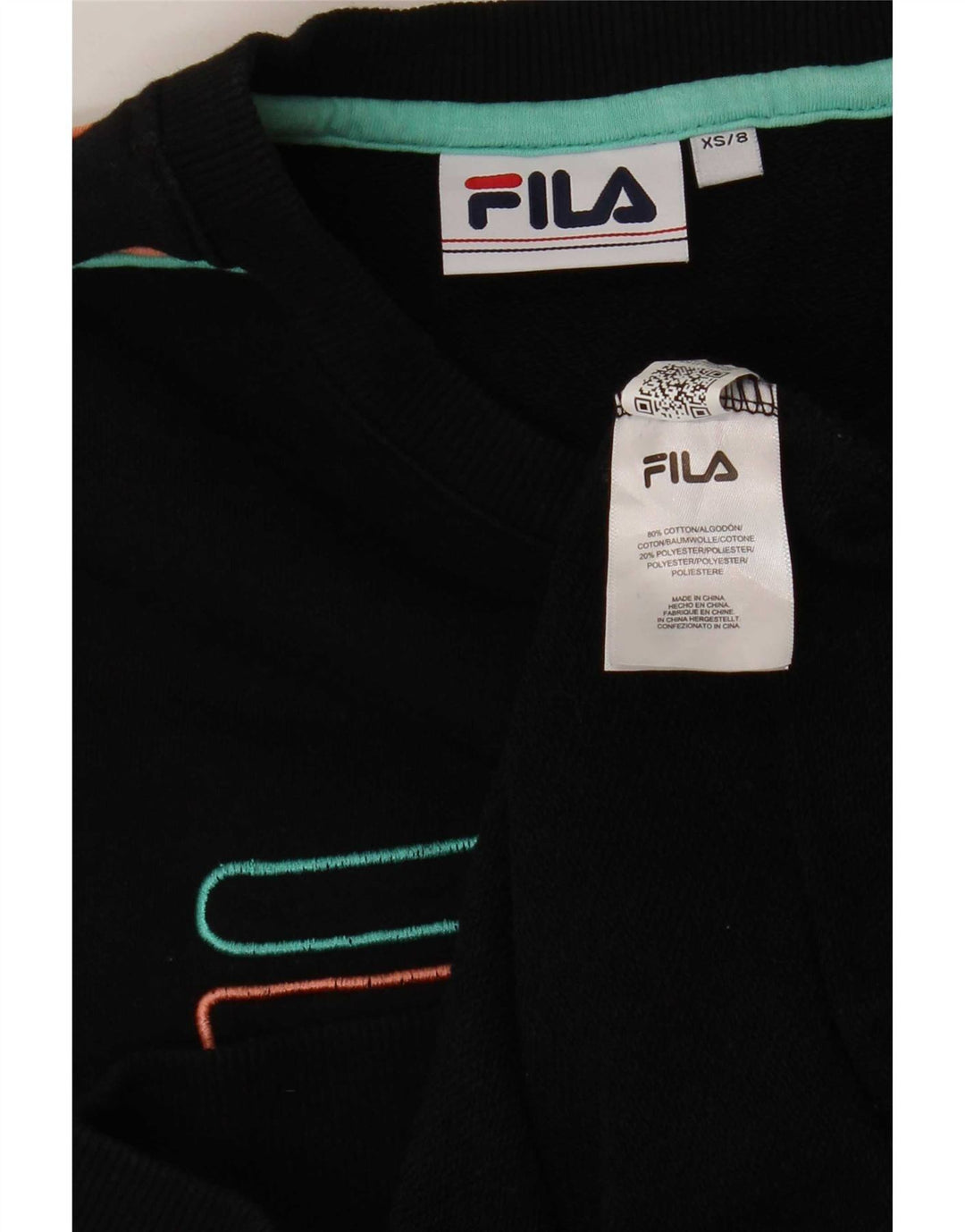 Pulover cu grafic pentru femei Fila UK 8 Bumbac negru mic