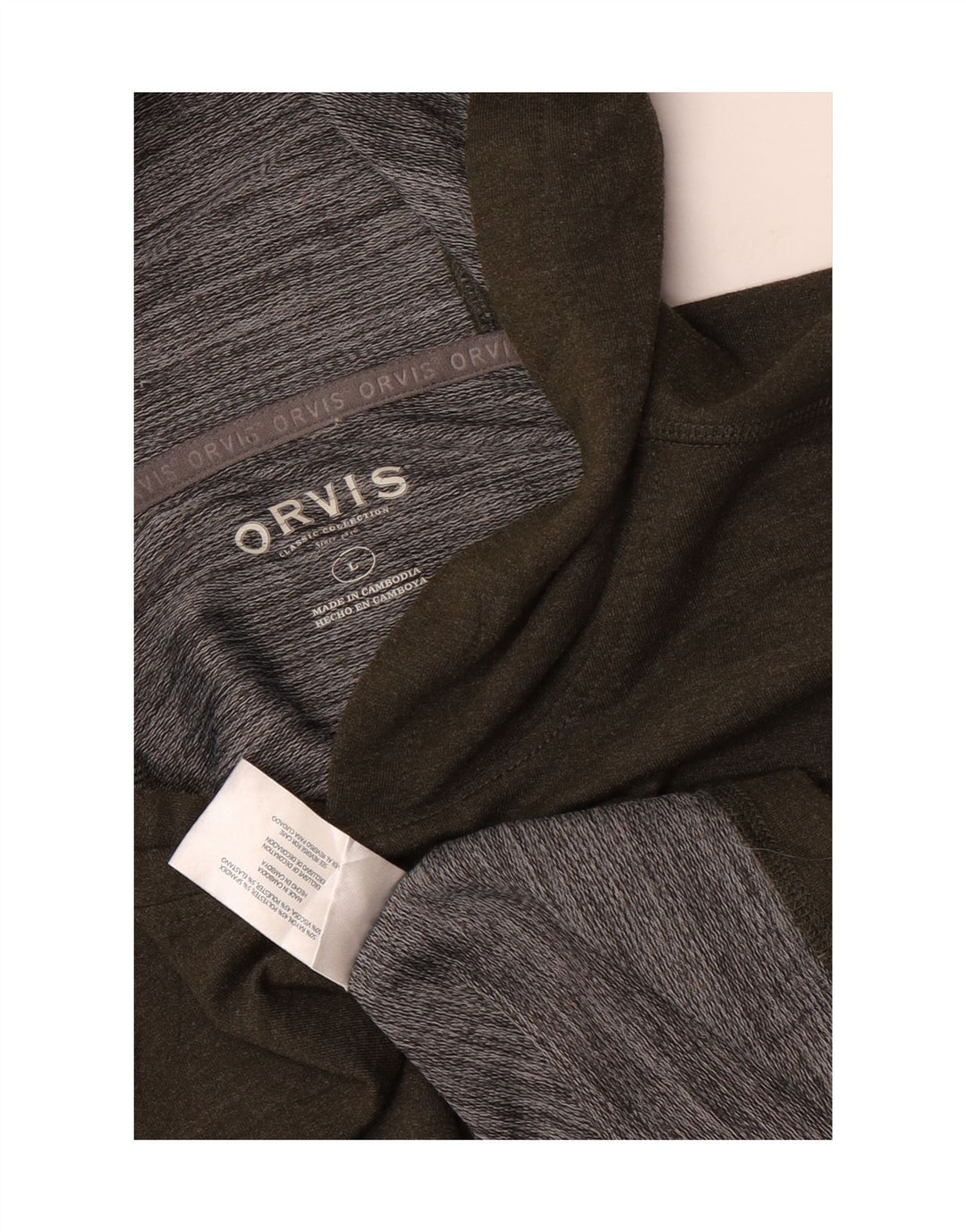 Pulover Orvis pentru bărbați, mare, kaki, din raion