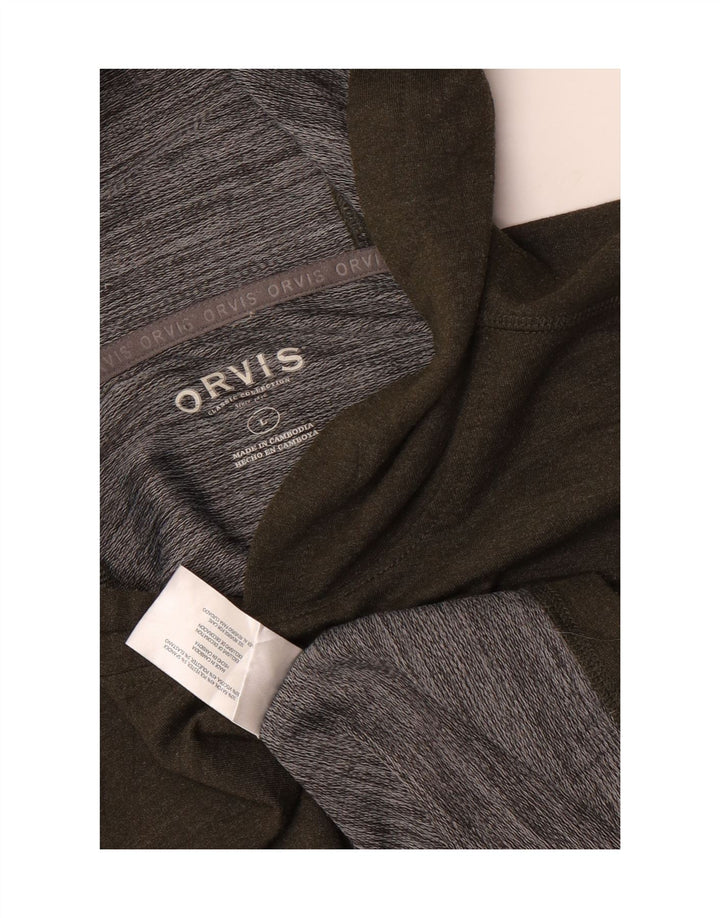 Pulover Orvis pentru bărbați, mare, kaki, din raion