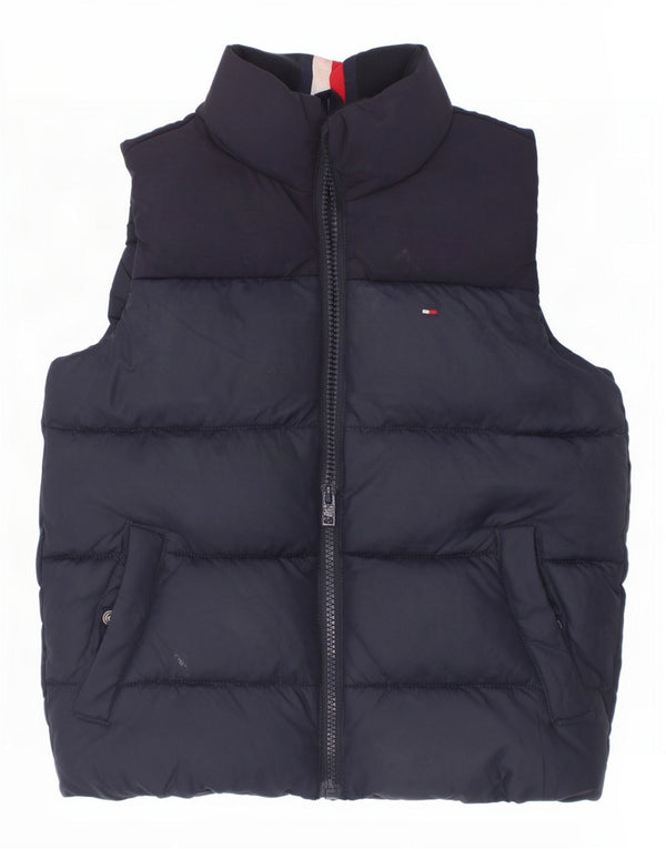 Gilet căptușit cu grafică Tommy Hilfiger pentru băieți, 5-6 ani, poliester bleumarin