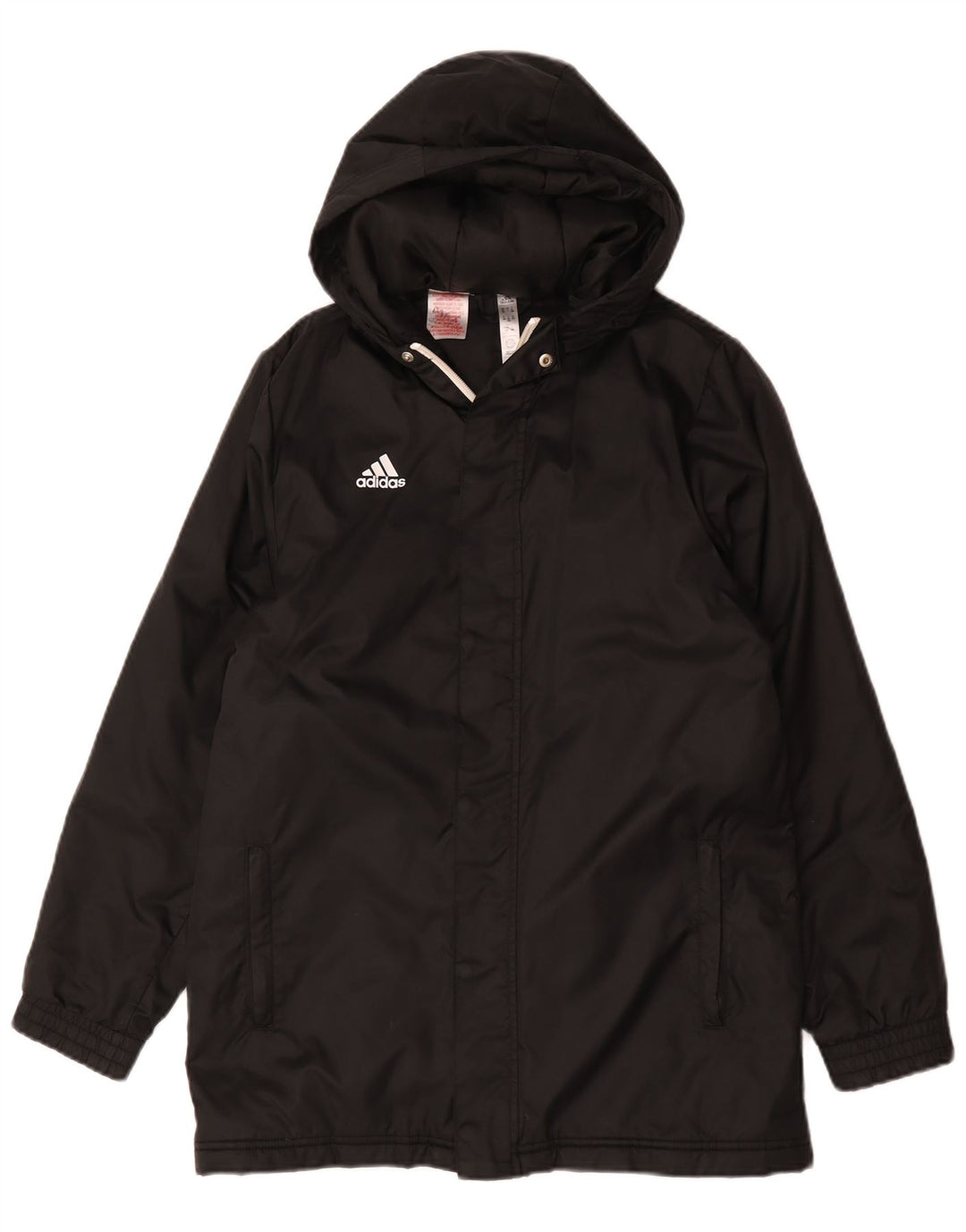 Palton căptușit cu glugă Adidas băieți 13-14 ani poliester negru