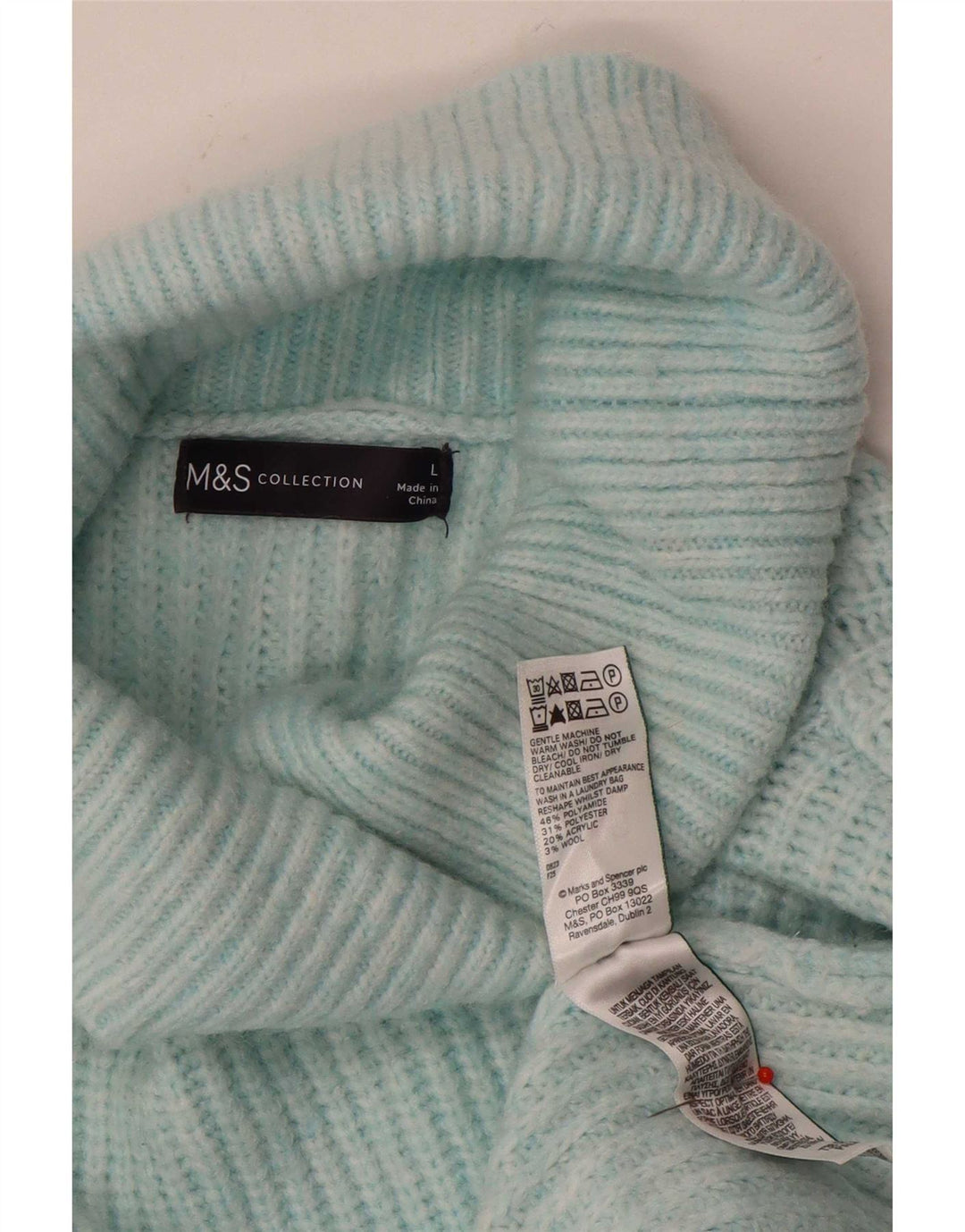 Marks & Spencer Pulover oversized cu gât rulat pentru femei UK 16 Large Blue