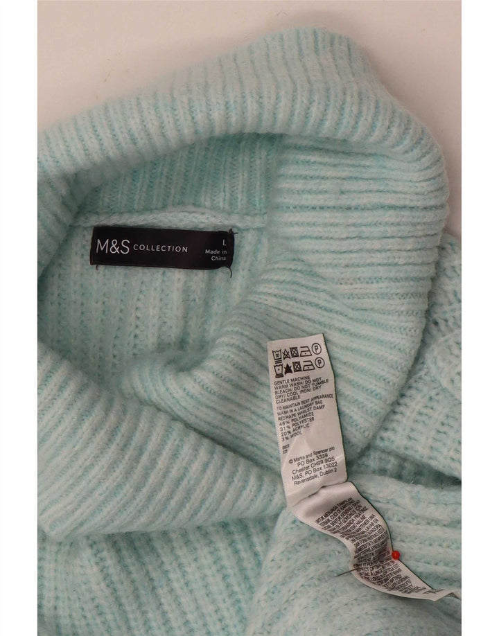 Marks & Spencer Pulover oversized cu gât rulat pentru femei UK 16 Large Blue