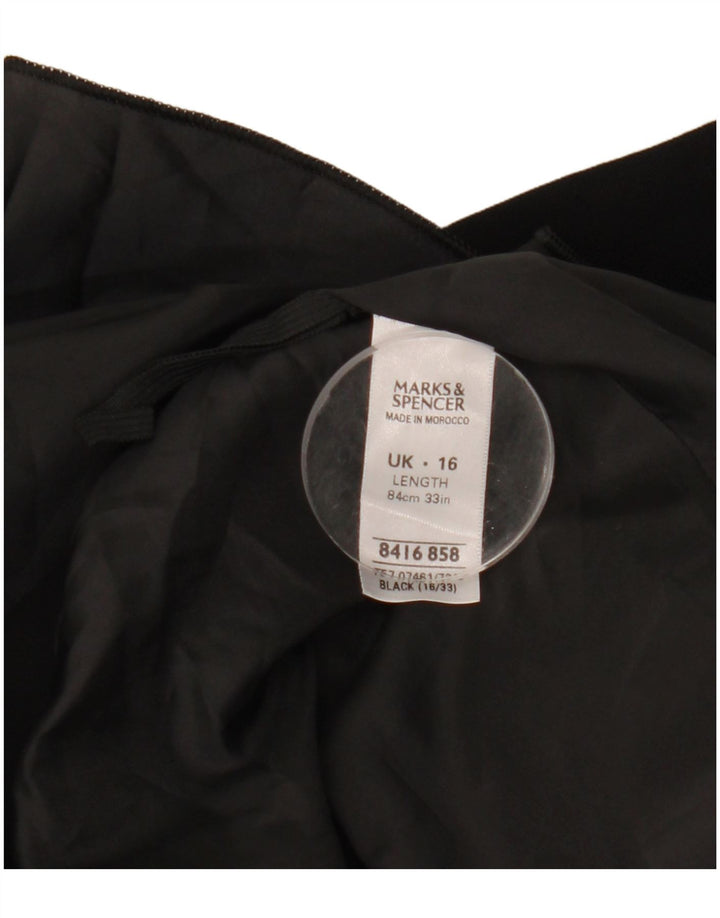 Fustă A-Line pentru femei Marks & Spencer UK 16 Large W33 Poliester negru