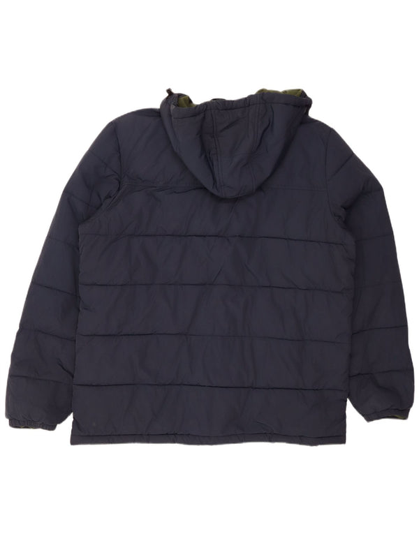 Lyle & Scott Jachetă căptușită cu glugă pentru bărbați Marea Britanie 42 XL Navy Blue Marine
