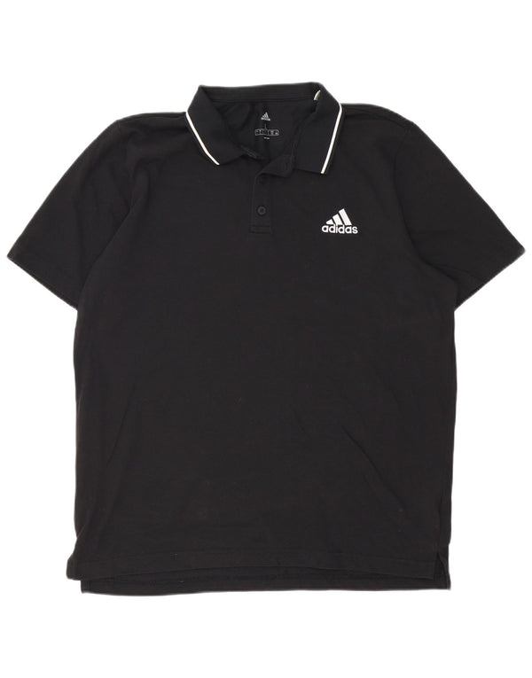 Tricou polo pentru bărbați Adidas, mare, negru, bumbac