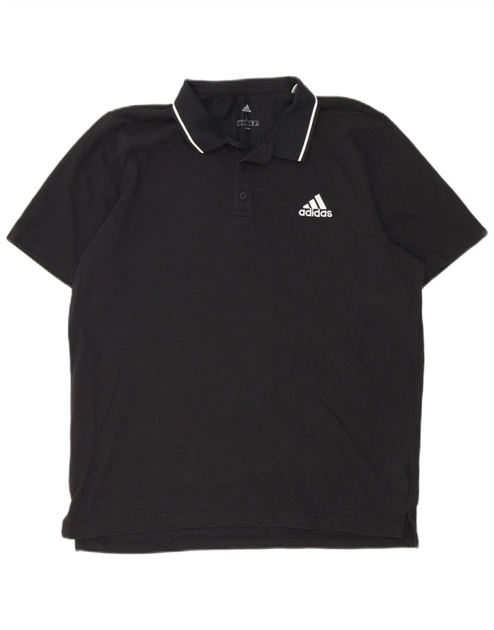 Tricou polo pentru bărbați Adidas, mare, negru, bumbac
