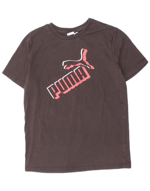 Tricou grafic Puma pentru băieți Top 11-12 ani mare bumbac negru