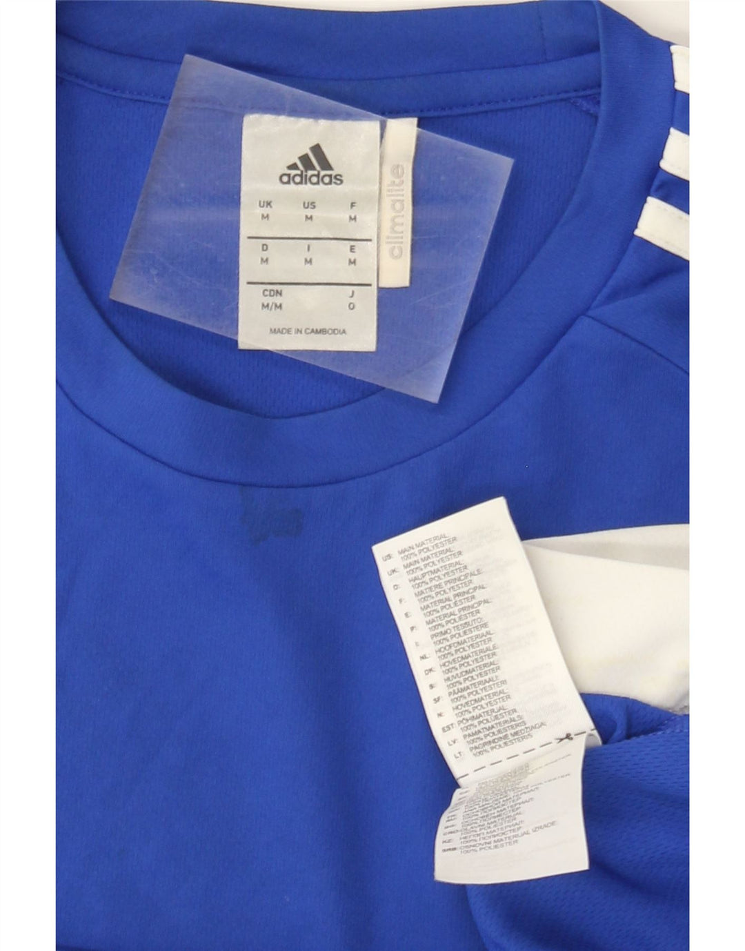 Tricou Adidas Climalite pentru bărbați Top Mediu Albastru Poliester Colorblock