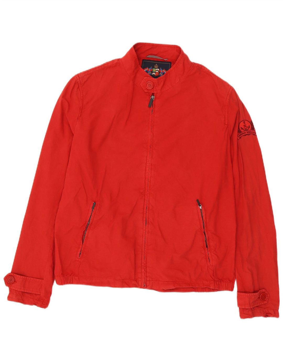 Amerigo Vespucci Bomber Jacket pentru bărbați UK 40, mare, roșu, bumbac