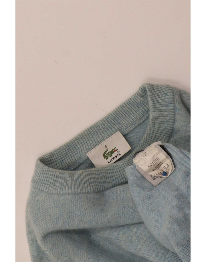 Pulover Lacoste pentru bărbați cu decolteu rotund, mărimea 3, lână de miel albastră mică