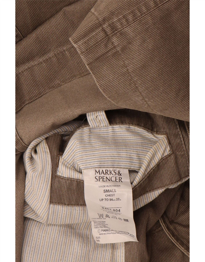 Jachetă pentru bărbați Marks & Spencer, cu 3 nasturi, pentru bărbați, UK 36, Kaki, cu dungi mici