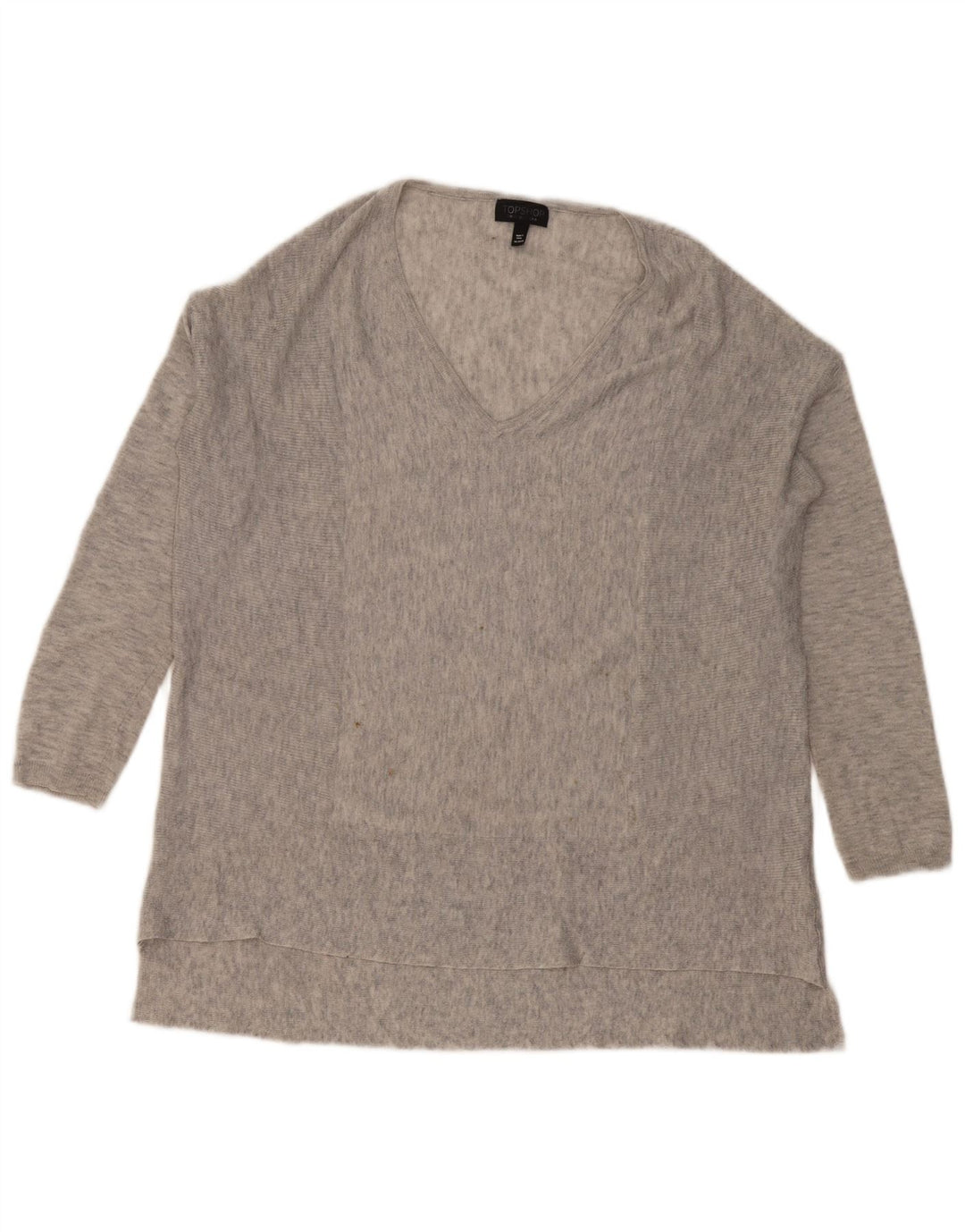 Topshop pentru femei, top supradimensionat cu mânecă lungă UK 6 XS, poliester cu pete gri