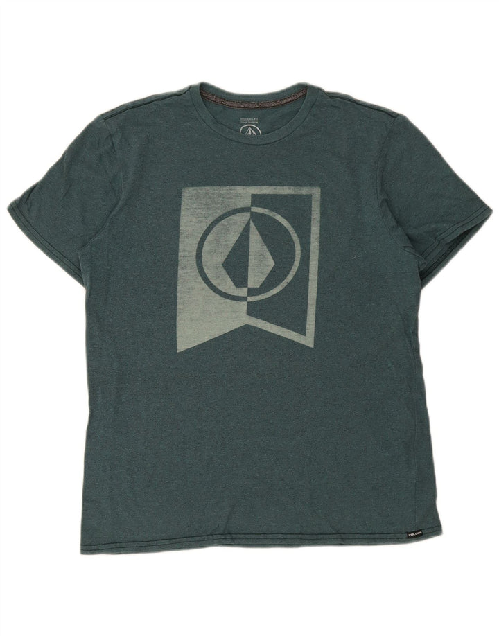 Tricou grafic pentru bărbați Volcom Modern Fit Top din bumbac verde mediu
