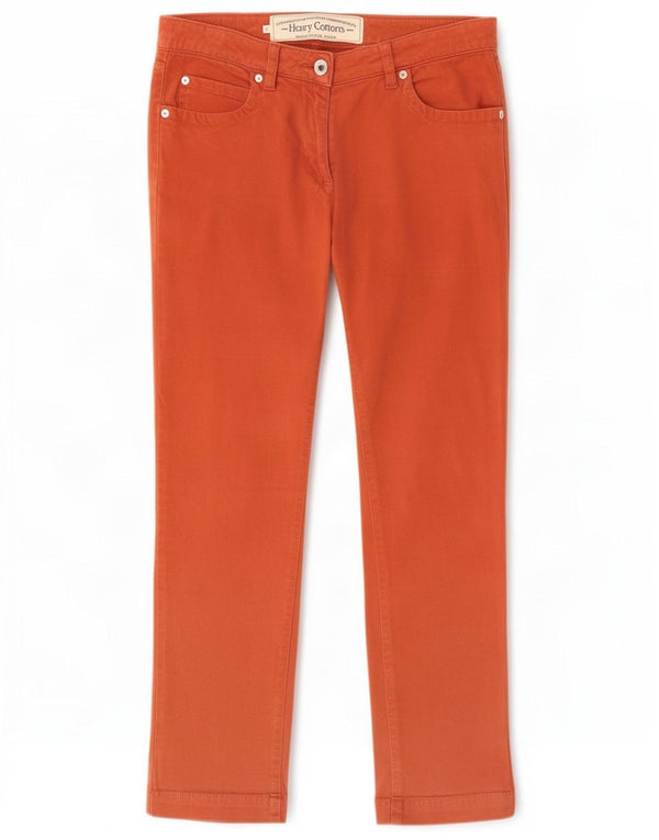 Henry Cottons Pantaloni casual drepti pentru femei UK 12 M W28 L28 Portocaliu