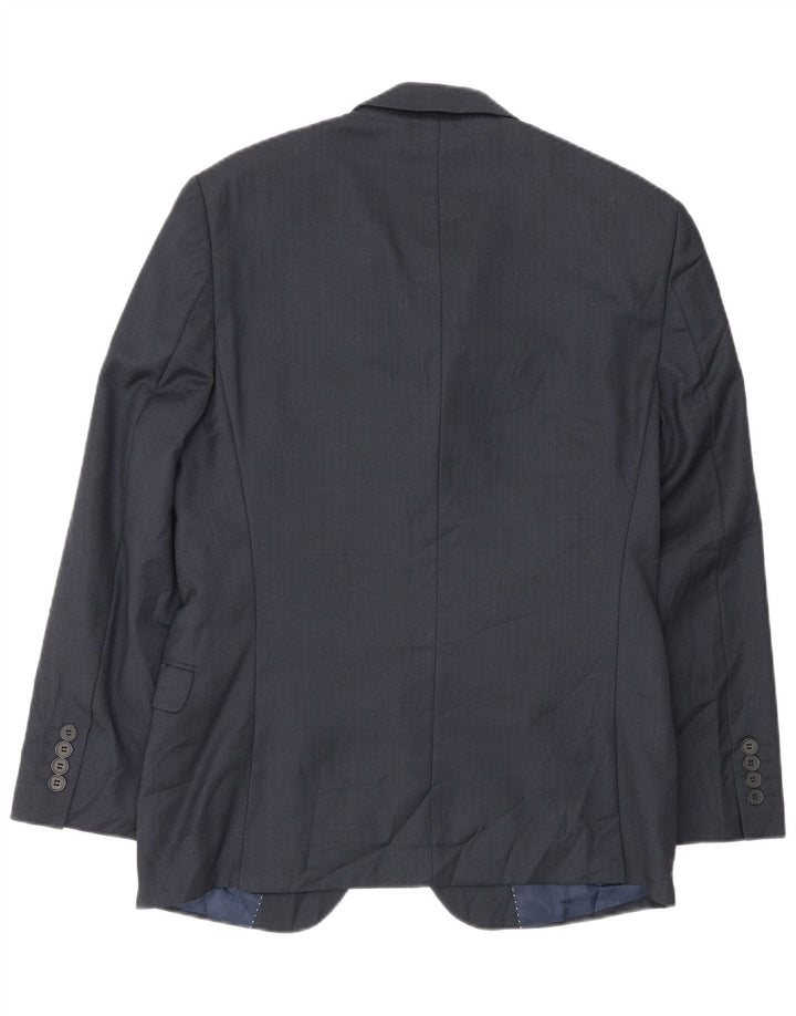 Jachetă pentru bărbați Dkny, cu 2 nasturi, slim fit EU 46, lână mică, albastru bleumarin
