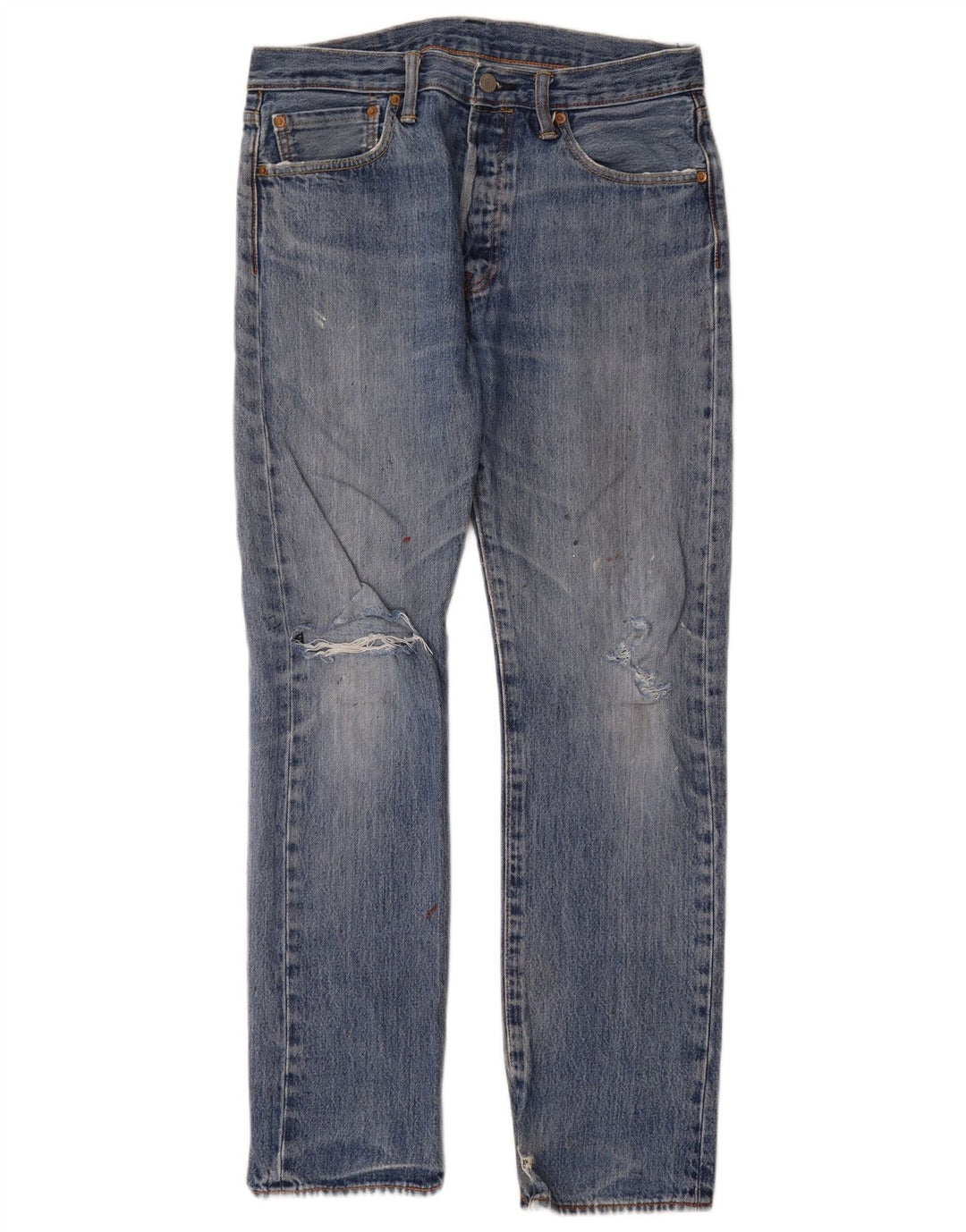 Blugi drepți distressed 501 Levi's pentru bărbați L32 L32 Bumbac albastru