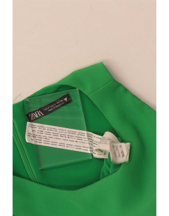 Costum pentru femei Zara fără mâneci UK 10 Poliester verde mic