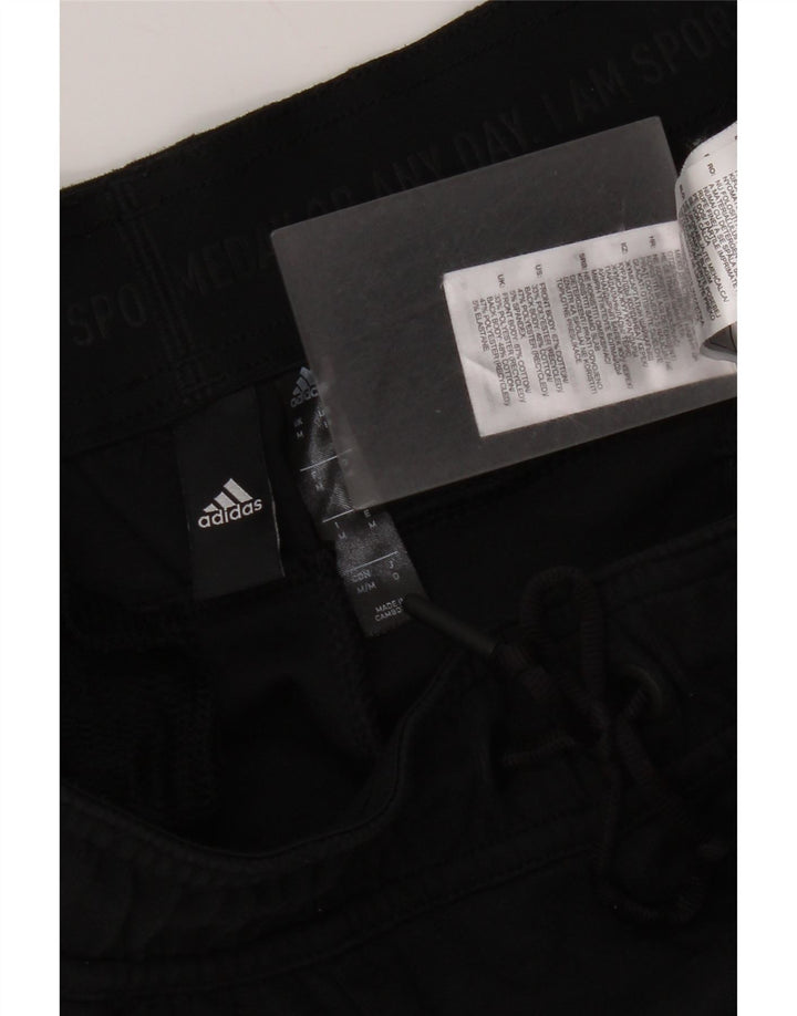Pantaloni de trening pentru bărbați Adidas Pantaloni de jogging, bumbac mediu negru