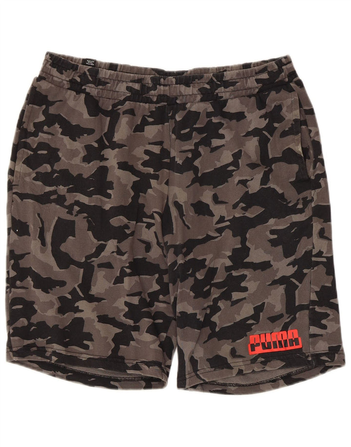 Pantaloni scurți sport Puma pentru bărbați, bumbac, camuflaj, gri mari