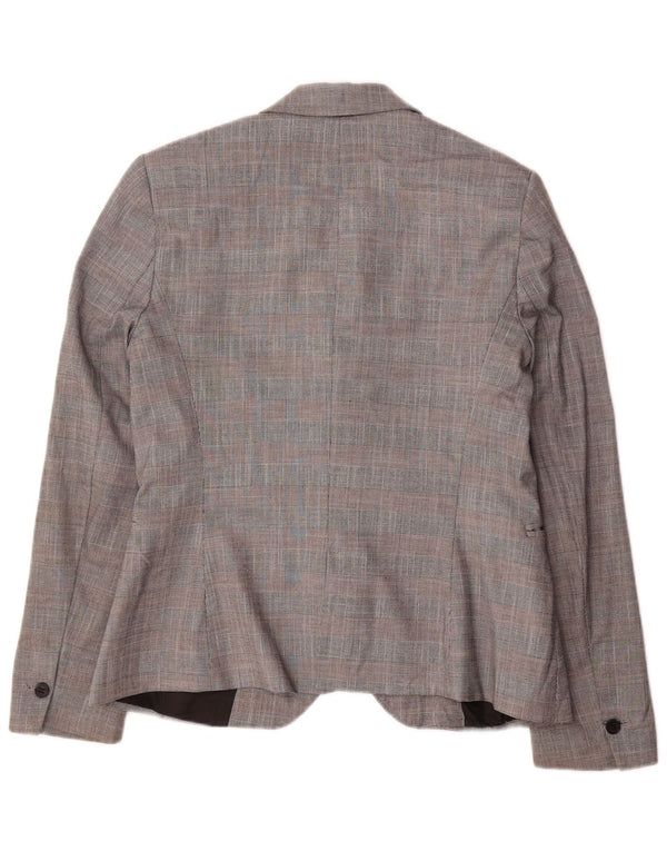 Blazer pentru femei Zara cu 1 nasture EU 40 Poliester cu carouri gri mediu