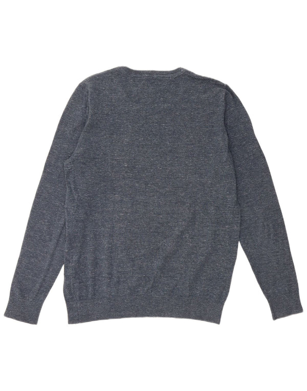 Pulover pentru bărbați Tommy Hilfiger, cu gât crew, XL, bumbac cu pete, albastru bleumarin