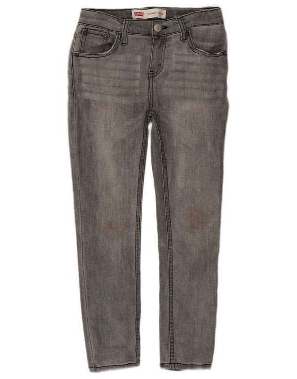 Blugi skinny conici pentru fete Levi's 7-8 ani W24 L22 bumbac gri