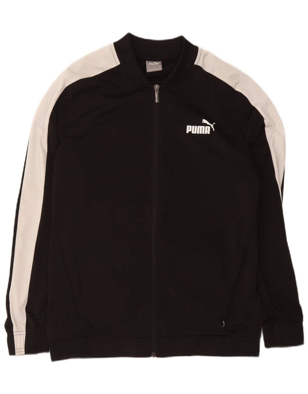 Jachetă de trening Puma pentru bărbați, poliester color bloc negru mediu