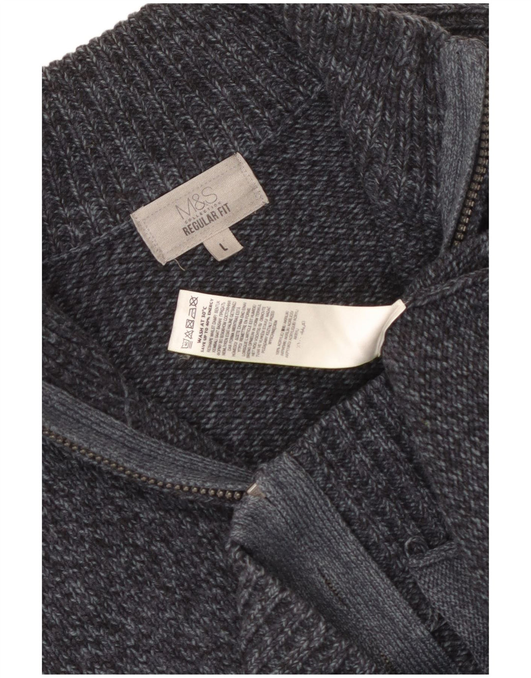MARKS & SPENCER Pulover cardigan pentru bărbați, cu croială obișnuită, mare, albastru marin pete